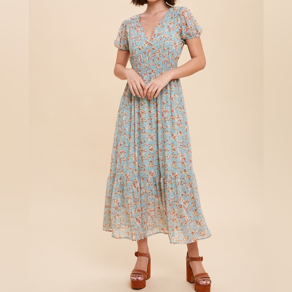 IN LOOM FLORAL PRINT MAXI DRESS